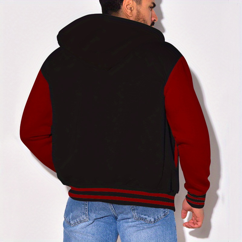 collor blocked hoodie baseball jacket for men hooded varsity baseball jacket letterman jacket mens coat for spring fall details 22