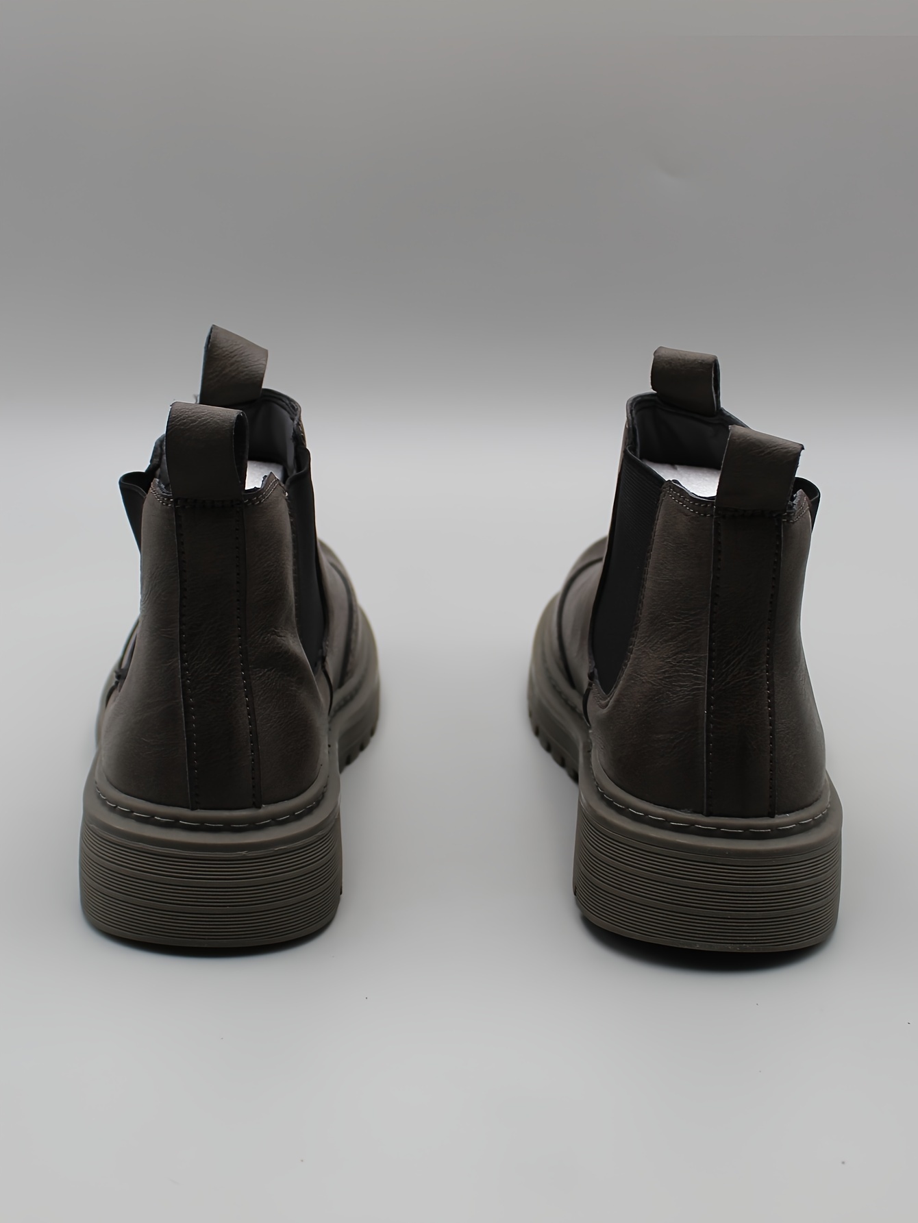 brogue chelsea boots men s solid microfiber leather wing tip details 10